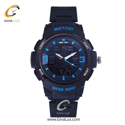 ساعت مچی اورجینال مکس فورت (MAXFORT) اسپرت دو زمانه سرمه ای/ سرمه ای/ سرمه ای -  MX-1912/B.BL