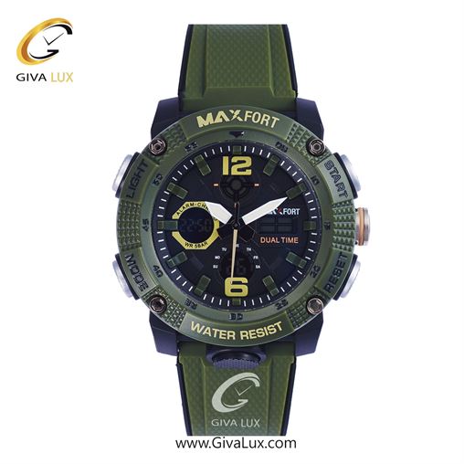 ساعت مچی اورجینال مکس فورت (MAXFORT) اسپرت دو زمانه سبز/ سبز/ مشکی -  MX-8039/GR