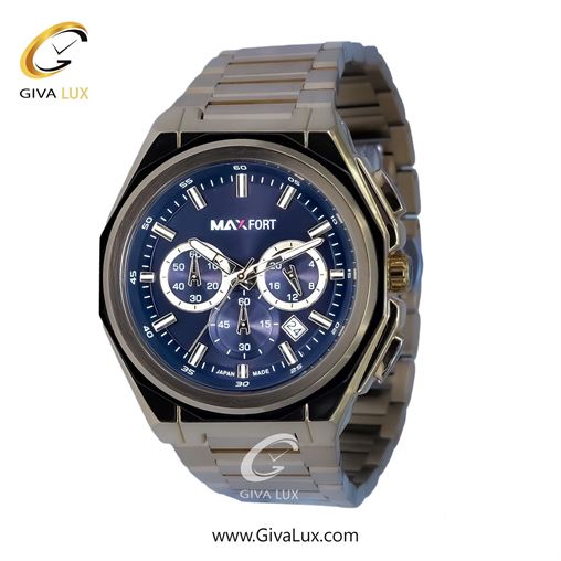 ساعت مچی اورجینال مردانه مکس فورت (MAXFORT) سه موتوره کرنوگراف تیتانیوم | تیتانیوم| سرمه ای| کد رفرنس MX-9009G