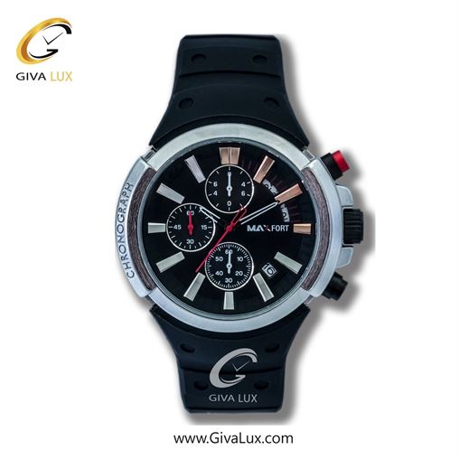 ساعت مچی اورجینال مردانه مکس فورت (MAXFORT) سه موتوره کرنوگراف نقره ای | تیتانیوم(زغالی)| دودی|تیتانیوم| کد رفرنس MX113-0-0