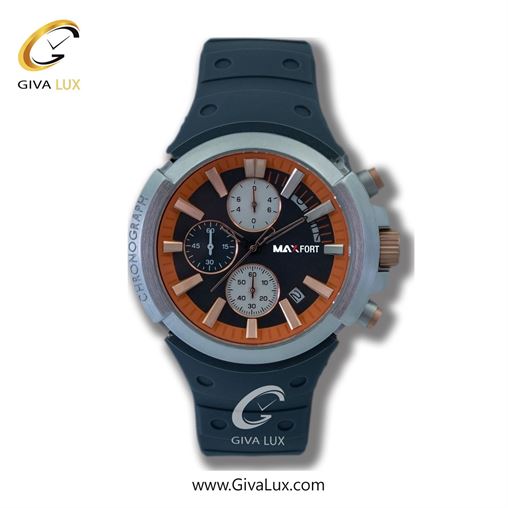 ساعت مچی اورجینال مردانه مکس فورت (MAXFORT) سه موتوره کرنوگراف نقره ای | تیتانیوم(زغالی)| مشکی| کد رفرنس MX113-3-0