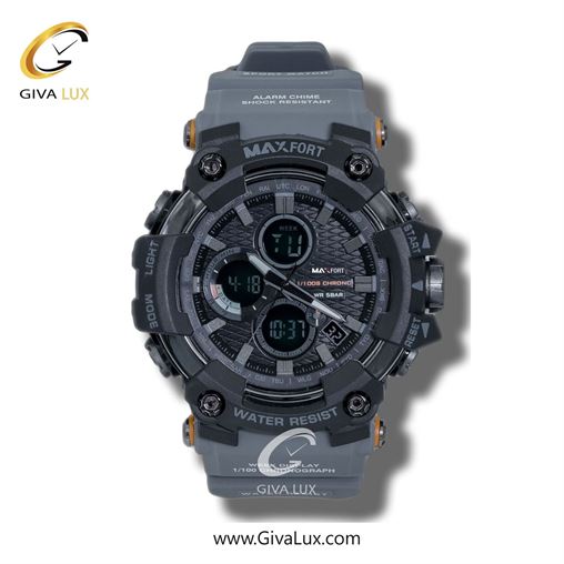 ساعت مچی اورجینال مردانه مکس فورت (MAXFORT) دو زمانه تیتانیوم | طوسی| دودی|تیتانیوم| کد رفرنس MX1802-0-0