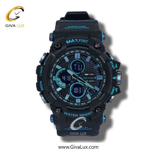 ساعت مچی اورجینال مردانه مکس فورت (MAXFORT) دو زمانه تیتانیوم | تیتانیوم(زغالی)| دودی|تیتانیوم| کد رفرنس MX1802-1-0