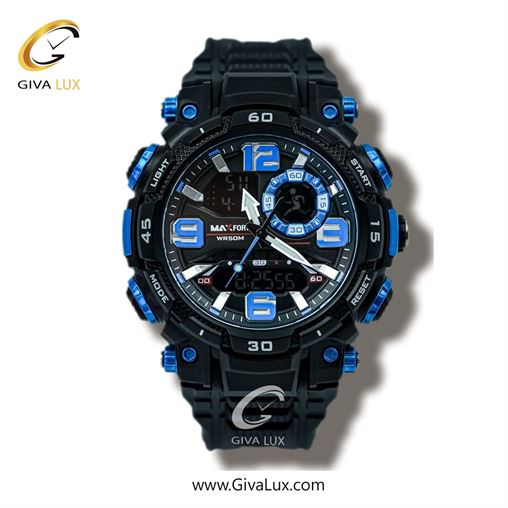 ساعت مچی اورجینال مردانه مکس فورت (MAXFORT) دو زمانه مشکی | مشکی| مشکی| کد رفرنس MX1921-1-0