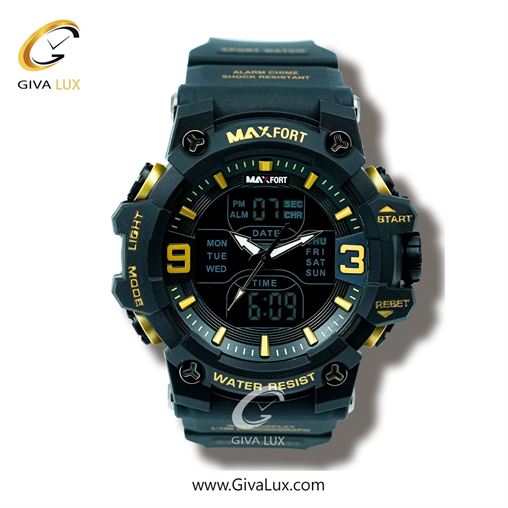 ساعت مچی اورجینال مردانه-اسپرت مکس فورت (MAXFORT) دو زمانه تیتانیوم | تیتانیوم(زغالی)| مشکی| کد رفرنس MX8049-4-0