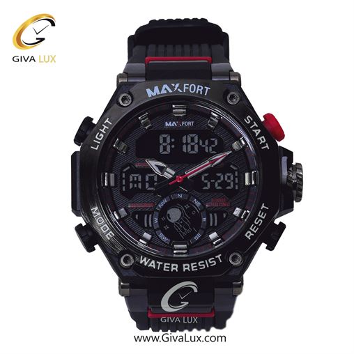 ساعت مچی اورجینال مردانه مکس فورت (MAXFORT) دو زمانه مشکی | مشکی| مشکی| کد رفرنس MX-8069-20