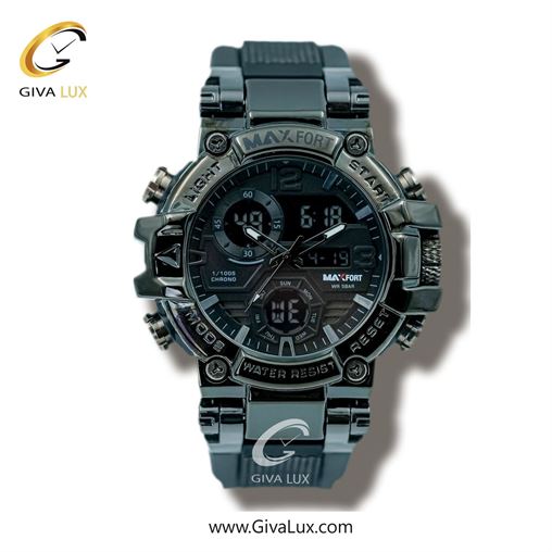 ساعت مچی اورجینال مردانه مکس فورت (MAXFORT) دو زمانه تیتانیوم | طوسی| دودی|تیتانیوم| کد رفرنس MX8110-3-0