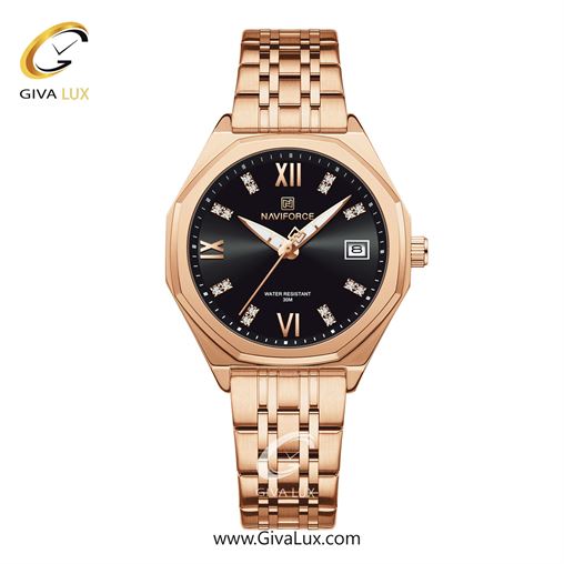 ساعت مچی اورجینال زنانه ناوی فورس|Naviforce|نوی فورس|نیوی فورس طلایی | طلایی| مشکی| کد رفرنس NF5052 G/B/G NF5052-RGBRG.jpg