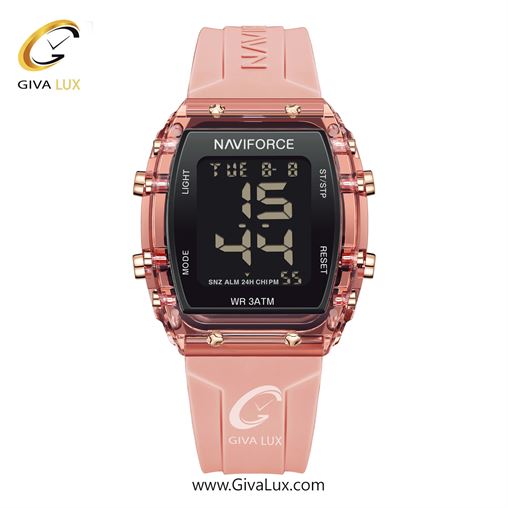 ساعت مچی زنانه بند سیلیکونی صورتی ناوی فورس (نیوی فورس) کد NF7102-P/P  NF7102-PP.jpg