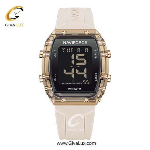 ساعت مچی زنانه بند سیلیکونی شیری ناوی فورس (نیوی فورس) کد NF7102-RG/BG  NF7102-RGBG.jpg