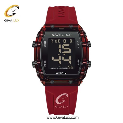 ساعت مچی زنانه بند سیلیکونی قرمز ناوی فورس (نیوی فورس) کد NF7102-R/R  NF7102-RR.jpg