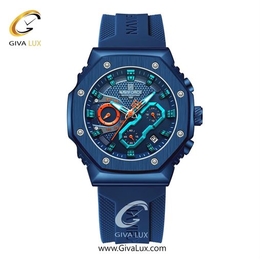 ساعت مچی اورجینال ناوی فورس مردانه سه موتوره کرنوگراف طوسی | مشکی | مشکی | کد رفرنس NF8035-B/GY/B NF8035-BEBEBE.jpg