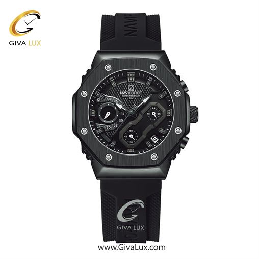 ساعت مچی اورجینال ناوی فورس زنانه سه موتوره کرنوگراف رزگلد | مشکی | مشکی | کد رفرنس NF8035-RG/B/B NF8035-SGYB.jpg