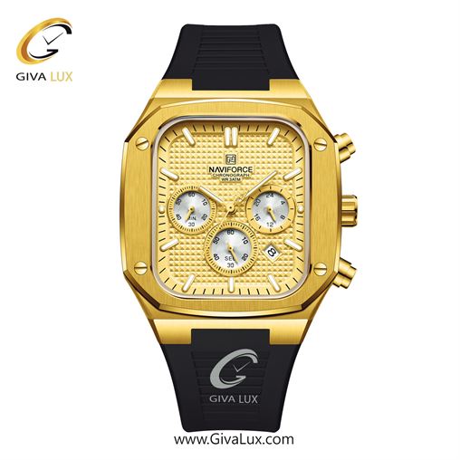 ساعت مچی اورجینال ناوی فورس مردانه سه موتوره کرنوگراف مشکی/ مشکی/ مشکی -  NF8037 NF8037-GGB.jpg