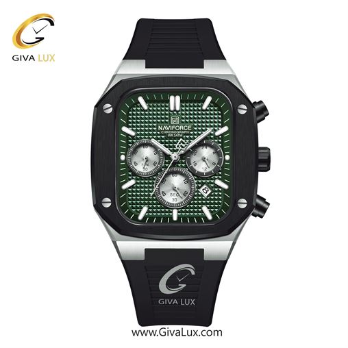 ساعت مچی اورجینال ناوی فورس مردانه سه موتوره کرنوگراف نقره ای/ مشکی/ مشکی -  NF8037 NF8037-SGNB.jpg