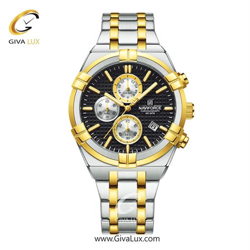 ساعت مچی اورجینال ناوی فورس مردانه سه موتوره کرنوگراف نقره ای-آبی | نقره ای | آبی | کد رفرنس NF8042-S/BE/S NF8042-SBG.jpg