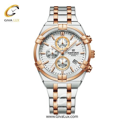 ساعت مچی اورجینال ناوی فورس مردانه سه موتوره کرنوگراف نقره ای | نقره ای | نقره ای | کد رفرنس NF8042-S/W/G NF8042-SWRG.jpg