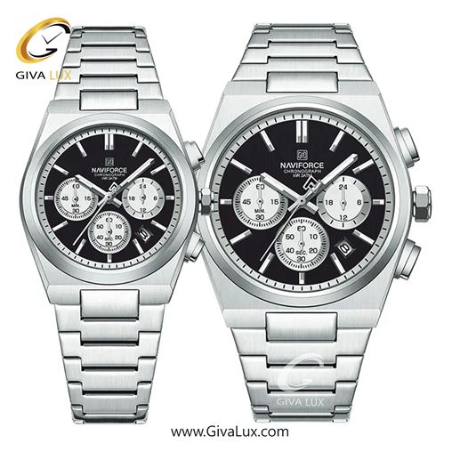 ساعت مچی اورجینال ناوی فورس ست سه موتوره کرنوگراف نقره ای | نقره ای | آبی | کد رفرنس NF8048-S/BE/S NF8048-SBS.jpg