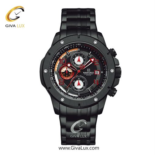 ساعت مچی اورجینال ناوی فورس مردانه سه موتوره کرنوگراف مشکی | مشکی | مشکی | کد رفرنس NF8056-B/B/B NF8056-BRB.jpg
