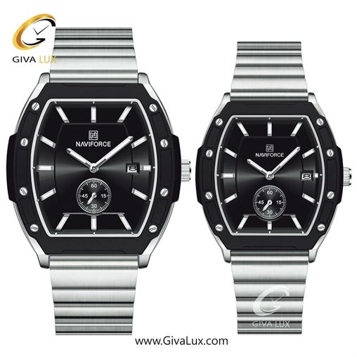 ساعت مچی اورجینال ست ناوی فورس|Naviforce|نوی فورس|نیوی فورس دو موتوره زیر ثانیه مشکی-نقره ای | نقره ای| نقره ای| کد رفرنس NF8068 S/W NF8068-SB.jpg