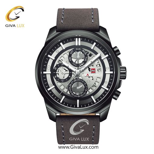 ساعت مچی اورجینال ناوی فورس مردانه سه موتوره فول تایم رزگلد | مشکی | مشکی | کد رفرنس NF9129-RG/B/B NF9129-BWGY.jpg