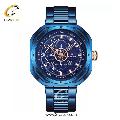 ساعت مچی مردانه بند فلزی مشکی ناوی فورس (نیوی فورس) کد NF9141-B/W/B NF9141-BEWBE.jpg