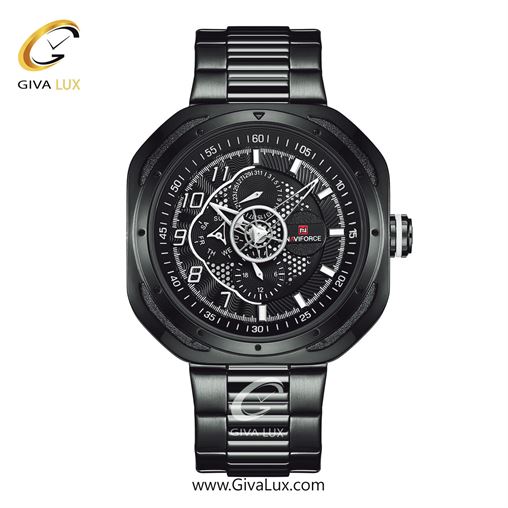 ساعت مچی مردانه بند فلزی مشکی ناوی فورس (نیوی فورس) کد NF9141-B/W/B NF9141-BWB.jpg