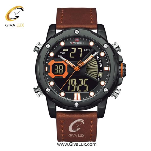  ساعت مچی مردانه بند چرمی قهوه‌ای ناوی فورس (نیوی فورس) کد NF9172-B/O/L.BN NF9172-BOL.BN.jpg