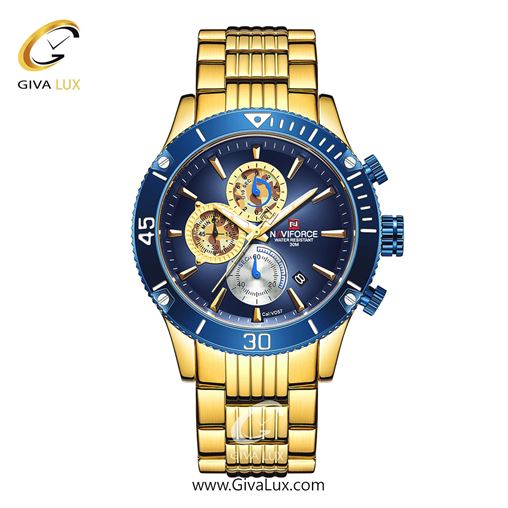 ساعت مچی مردانه بند فلزی مشکی ناوی فورس (نیوی فورس) کد NF9173-G/BE NF9173-GBE.jpg