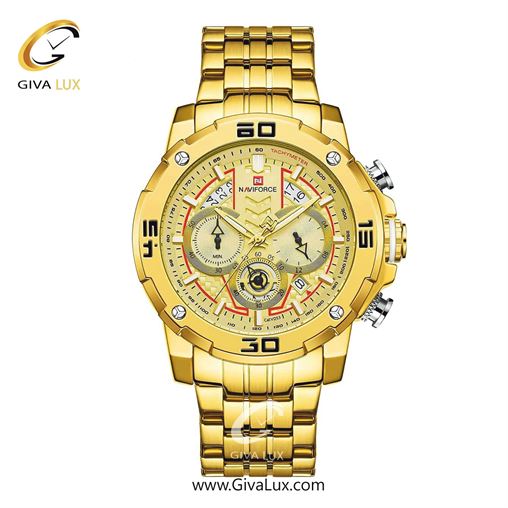 ساعت مچی مردانه بند فلزی طلایی ناوی فورس (نیوی فورس) کد NF9175-G/G NF9175-GG.jpg