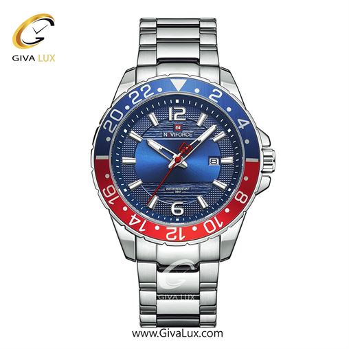 ساعت مچی مردانه بند فلزی نقره‌ای ناوی فورس (نیوی فورس) کد NF9192-S/S/BE NF9192-SSBE.jpg