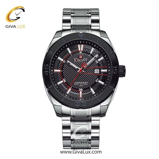 ساعت مچی مردانه بند فلزی نقره‌ای ناوی فورس (نیوی فورس) کد NF9210-S/B NF9210-SB.jpg