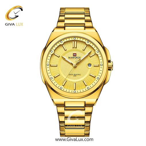ساعت مچی مردانه بند فلزی طلایی ناوی فورس (نیوی فورس) کد NF9212-G/G  NF9212-GG.jpg