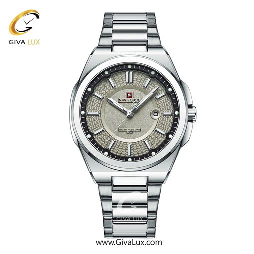 ساعت مچی مردانه بند فلزی نقره‌ای ناوی فورس (نیوی فورس) کد NF9212-S/GY  NF9212-SGY.jpg