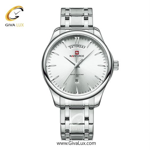 ساعت مچی مردانه بند فلزی نقره‌ای ناوی فورس (نیوی فورس) کد NF9213-S/W  NF9213-SW.jpg