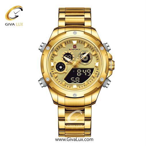 ساعت مچی مردانه بند فلزی طلایی ناوی فورس (نیوی فورس) کد NF9217-G/G  NF9217-GG.jpg