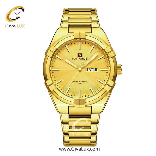 ساعت مچی مردانه بند فلزی نقره‌ای طلایی ناوی فورس (نیوی فورس) کد NF9218-G/G  NF9218-GG.jpg