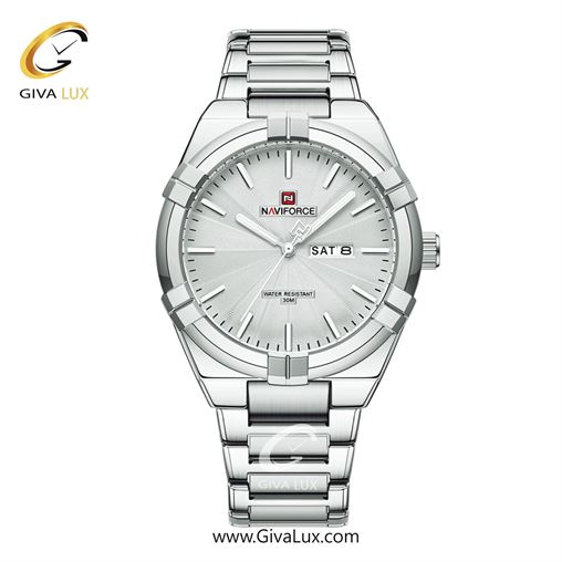 ساعت مچی مردانه بند فلزی نقره‌ای ناوی فورس (نیوی فورس) کد NF9218-S/W  NF9218-SW.jpg