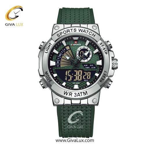 ساعت مچی مردانه بند سیلیکونی سبز ناوی فورس (نیوی فورس) کد NF9219-B/GN/GN  NF9219-SGNGN.jpg