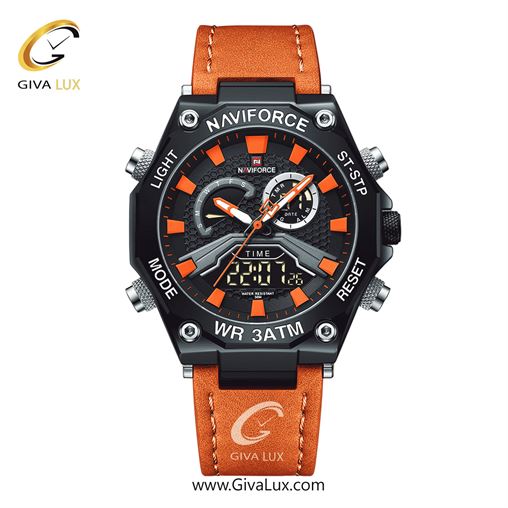 ساعت مچی مردانه بند چرمی طوسی ناوی فورس (نیوی فورس) کد NF9220-B/O/O 	 NF9220-BOO.jpg