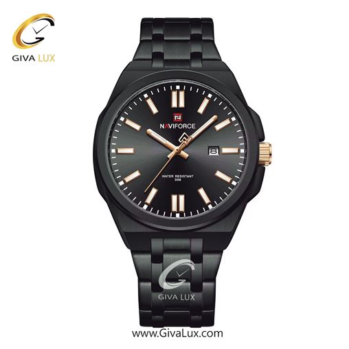 ساعت مچی مردانه بند فلزی مشکی ناوی فورس (نیوی فورس) کد NF9226-B/B/RG  NF9226-BBRG.jpg