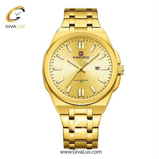 ساعت مچی مردانه بند مشکی طلایی ناوی فورس (نیوی فورس) کد NF9226-G/G/G  NF9226-GGG.jpg