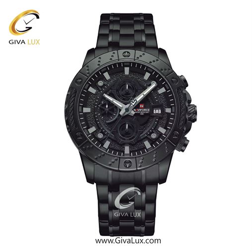 ساعت مچی مردانه بند فلزی مشکی ناوی فورس (نیوی فورس) کد NF9227-B/GY/B NF9227-BGYB.jpg