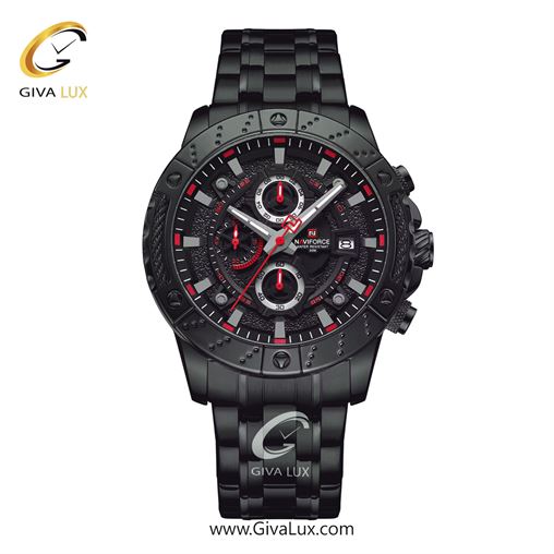 ساعت مچی مردانه بند فلزی مشکی ناوی فورس (نیوی فورس) کد NF9227-B/R/B NF9227-BRB.jpg