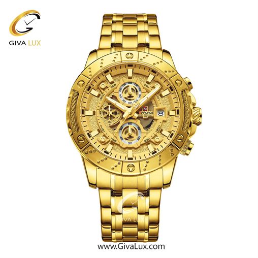 ساعت مچی مردانه بند فلزی طلایی ناوی فورس (نیوی فورس) کد NF9227-G/G/G NF9227-GGG.jpg