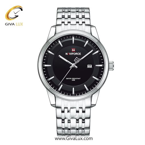 ساعت مچی مردانه بند فلزی نقره‌ای ناوی فورس (نیوی فورس) کد NF9228-S/B/RG NF9228-SBS-M.jpg