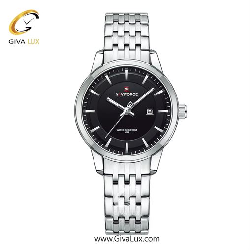 ساعت مچی زنانه بند فلزی نقره‌ای طلایی ناوی فورس (نیوی فورس) کد NF9228-S/B/S NF9228-SBS-W.jpg