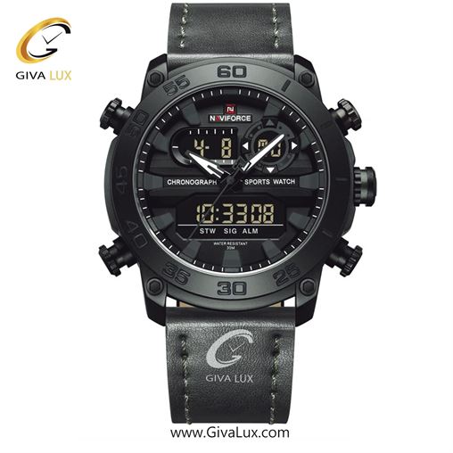 ساعت مچی اورجینال مردانه ناوی فورس|Naviforce|نوی فورس|نیوی فورس دو زمانه مشکی | سبز| سبز| کد رفرنس NF9235 B/GN/GN NF9235_B_GY_GY.jpg