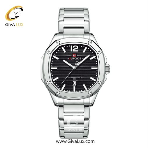 ساعت مچی اورجینال مردانه ناوی فورس|Naviforce|نوی فورس|نیوی فورس نقره ای | نقره ای| سرمه ای| کد رفرنس NF9243 S S/BE NF9243S-SB.jpg