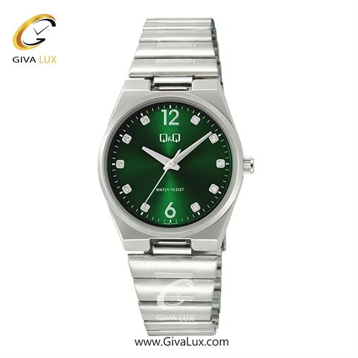 ساعت مچی اورجینال زنانه کیو اند کیو Q&Q نقره ای | نقره ای| سبز یشمی تیره| کد رفرنس Q84B-004PY